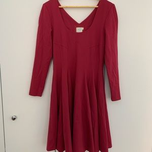Red long sleeve dress